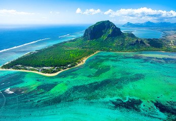 Fototapeta na wymiar Aerial view of Mauritius island