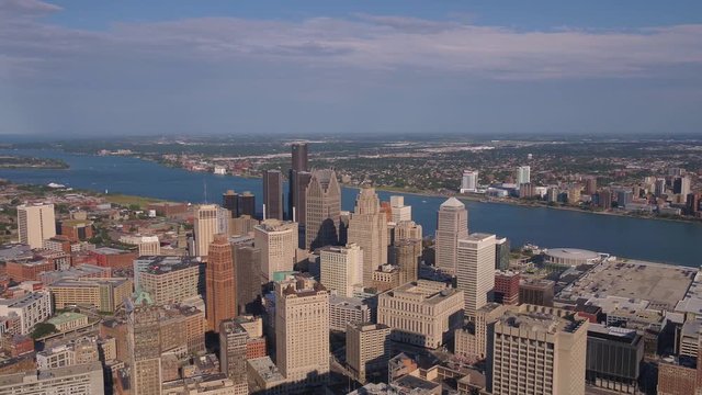 Aerial Michigan Detroit July 2017 Sunny Day 4K Inspire 2 
