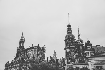 Hofkirche. Ancient severe Lutheran Cathedral in Dresden, Germany. A sample of German culture