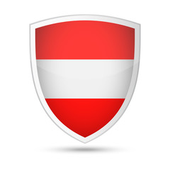 Austria Flag Vector Shield Icon