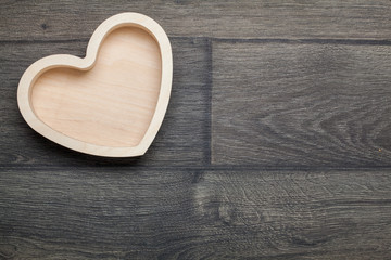 Fototapeta premium Wooden heart. Frame. decoration. Interior. For your design.