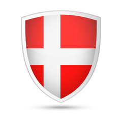 Denmark Flag Vector Shield Icon