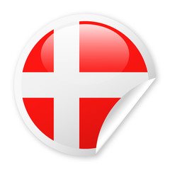Denmark Flag Vector Round Corner Paper Icon