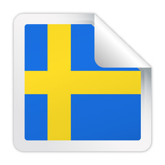Sweden Flag Vector Square Corner Paper Icon