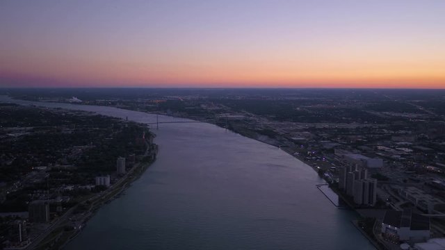 Aerial Michigan Detroit July 2017 Night 4K Inspire 2 