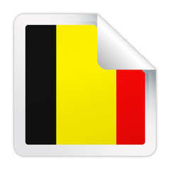Belgium Flag Vector Square Corner Paper Icon