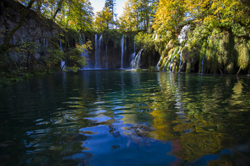 Autumn in Plitvice lakes national park in Croatia