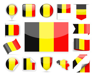 Belgium Flag Vector Set