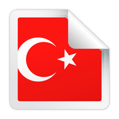 Turkey Flag Vector Square Corner Paper Icon