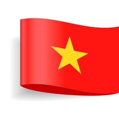 Vietnam Flag Vector Label Tag Icon