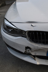 Car bumper after an accident