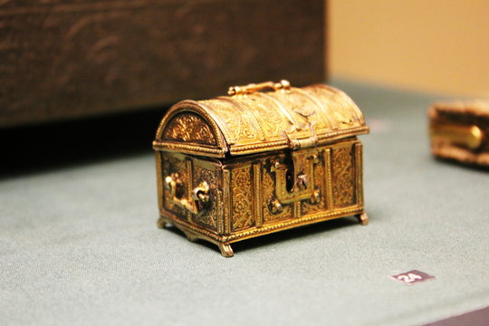 An Old Gold Chest From The Museum