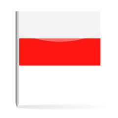 Poland Flag Pin Vector Icon