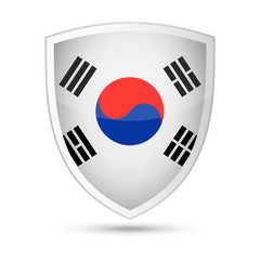 South Korea Flag Vector Shield Icon