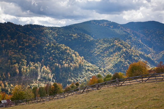 beautiful autumn scene in Apuseni mountains, Carpathians, Romania