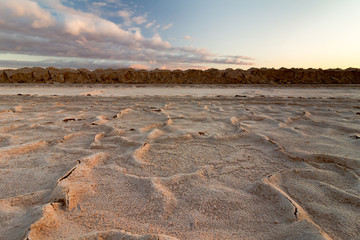 Dry ground in Chott el Djerid salt lake
