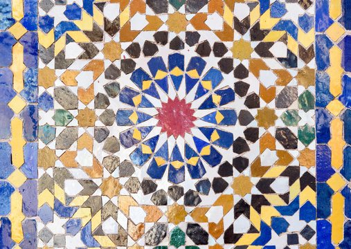 Traditional mosaic in Marrakesh, Morocco