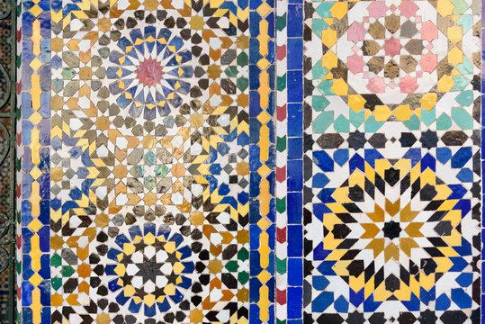 Traditional mosaic in Marrakesh, Morocco