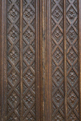 Carved old wooden door