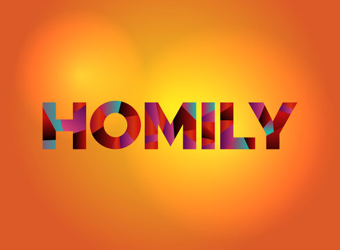 Homily Theme Word Art Illustration