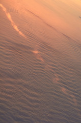 View of continuous clouds from airplane