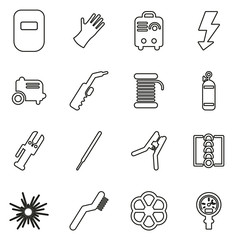 Welding Icons Thin Line Vector Illustration Set