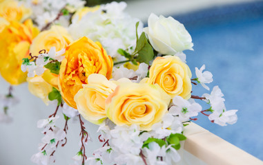 Beautiful color full flowers in wedding and event