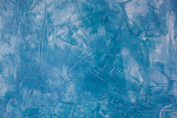 Beautiful Photo Putty, wall is blue art plaster for Background, collage