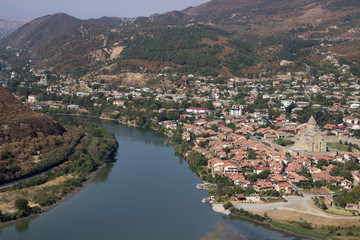 Naklejka premium The Top View Of Mtskheta, Georgia