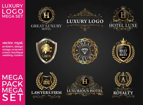 Great Luxury Set, Royal and Elegant Logo Template Vector Design Eps 10