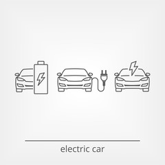 line electric car Icons