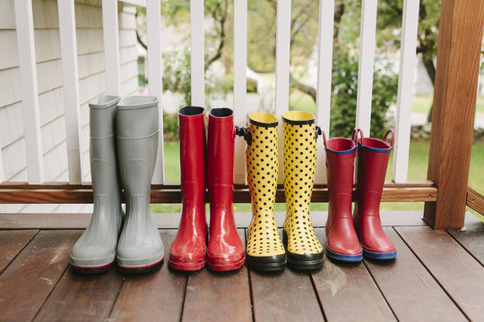 Family Rubber Boot Collection at house