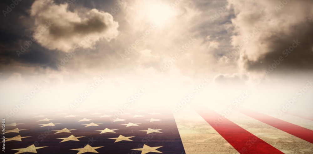 Poster composite image of usa flag in grunge effect