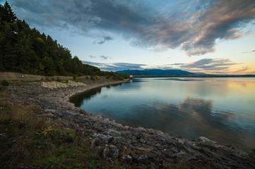 Naklejka premium view of water reservoir