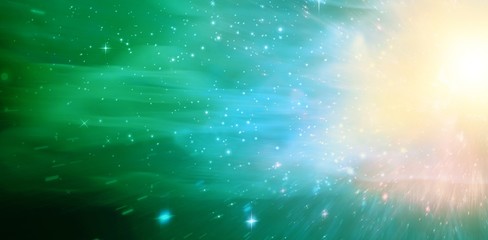 Digitally composite image of colorful lights 