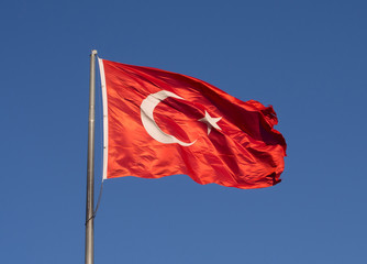 turkish flag and blue sky
