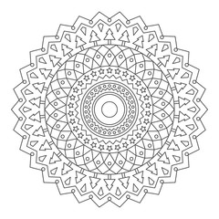 Christmas Mandala for Coloring. 