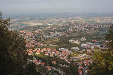 autumn time san marino in italy landscape