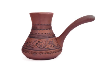 old clay brown turka on white background