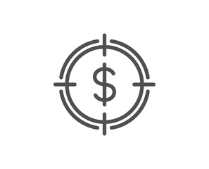 Target with Dollar line icon.