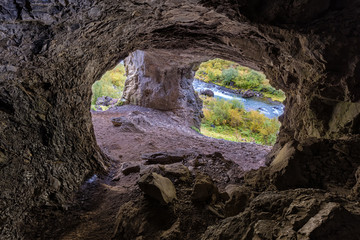 Cave on the trail to the glymur waterfall