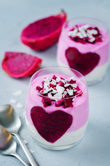 Greek yogurt pitaya Chia seeds parfait