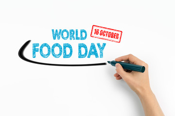 World Food Day 16 october. Text on a white background.