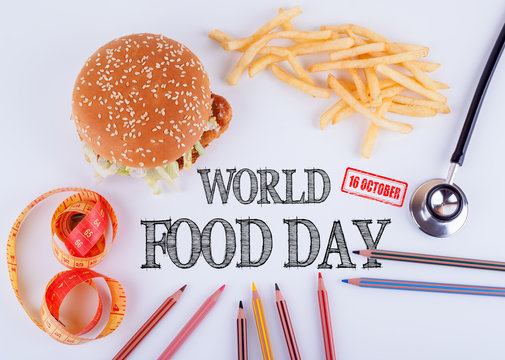World Food Day 16 october. Healthy diet, lifestyle, body and mental health concept.