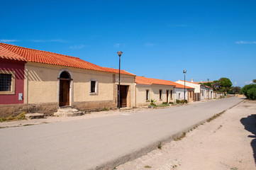 Fototapeta na wymiar Street with small old houses