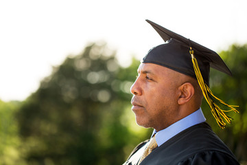 Middle age man graduating