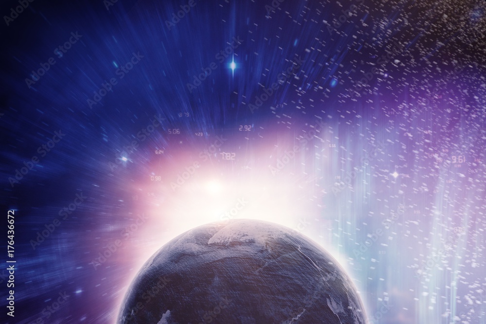 Poster composite image of composite image of globe