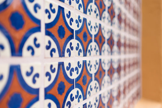 Patterned Ceramic Tile On Wall