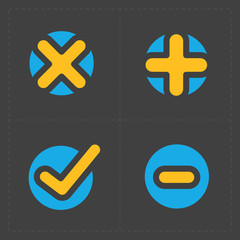 Obraz premium Vector colorful confirm icons set
