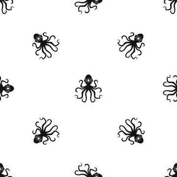 Octopus, pattern seamless black
